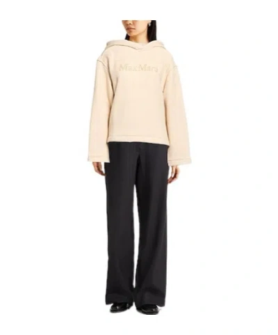 Max Mara Solid Color Hoodie In Neutral