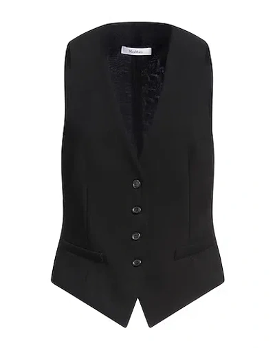 Max Mara Sleeveless Solid Vest In Black