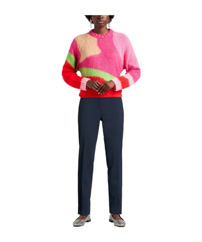 Max Mara Solid Stretch Slim Pants In Blue