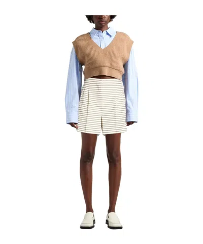Max Mara Striped Skort In White