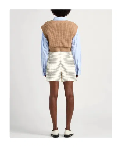 Max Mara Striped Skort In White