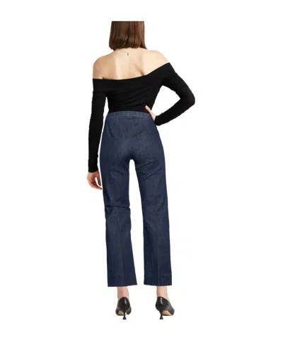 Max Mara Solid Color Denim Trousers In Blue