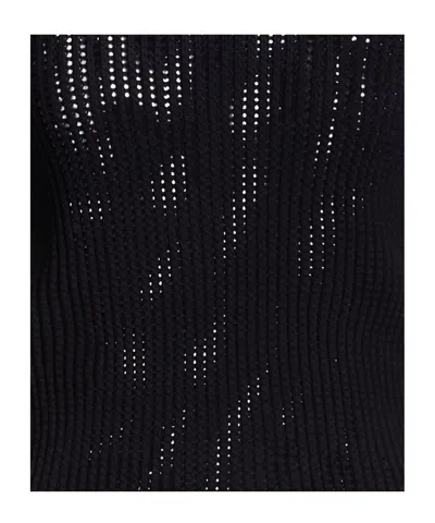 Max Mara Solid Knit Short Sleeve Top In Black