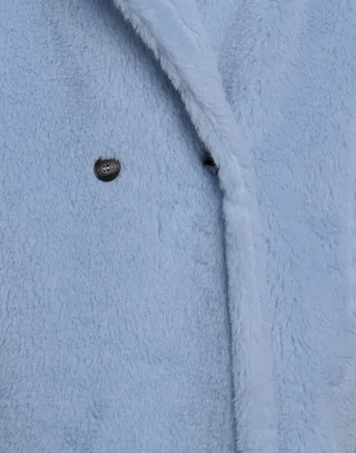 Max Mara Solid Color Shearling In Blue