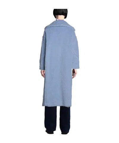 Max Mara Solid Color Shearling In Blue