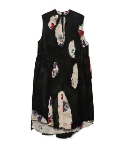 Prada Devore Georgette Dress In Black