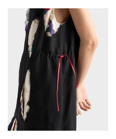 Prada Devore Georgette Dress In Black
