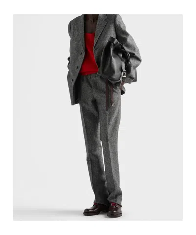 Prada Wool Pants In Gray
