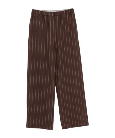 Alysi Pinstripe-pattern Elasticated-waist Trousers In Brown