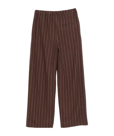 Alysi Pinstripe-pattern Elasticated-waist Trousers In Brown