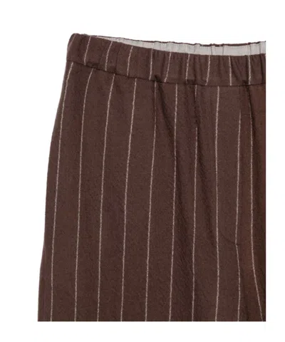 Alysi Pinstripe-pattern Elasticated-waist Trousers In Brown