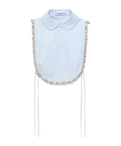 Prada Embroidered Poplin Tie Vest In Multi