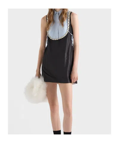Prada Embroidered Poplin Tie Vest In Multi