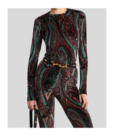 Etro Jacquard Chenille Sweater With Paisley Pattern In Multi