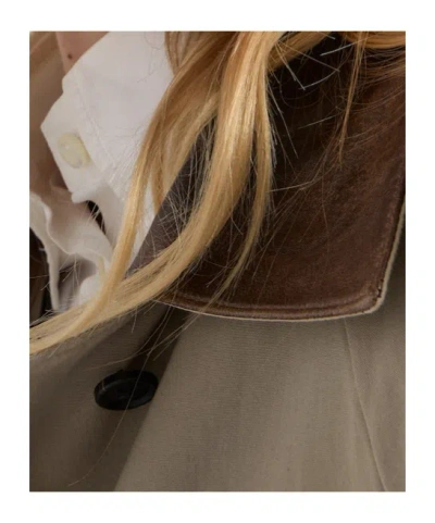 Prada Single-breasted Old Poplin Coat In Neutral