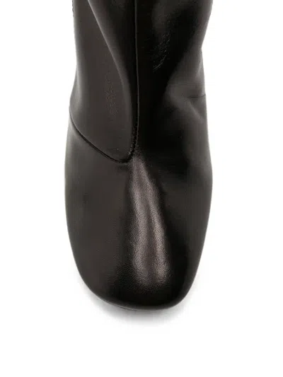 Forte Forte Wood-effect Block-heel Ankle Boots In Black