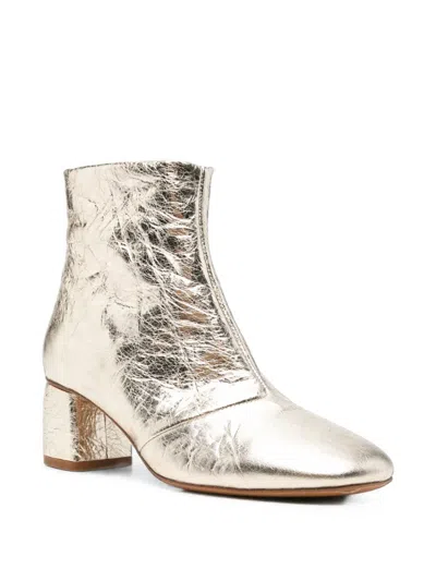 Forte Forte Crinkled-effect Ankle Boots In Silver