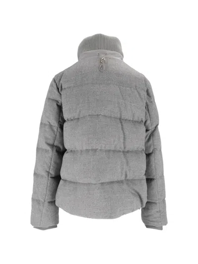 Duno Quilted Cropped Down Jacket In Gray