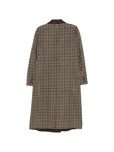 Rag & Bone Check-pattern Double-breasted Coat In Brown
