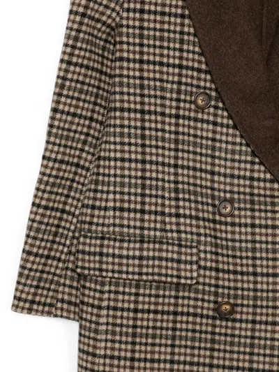 Rag & Bone Check-pattern Double-breasted Coat In Brown