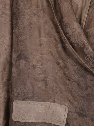 Uma Wang Damask-pattern Jacket In Brown