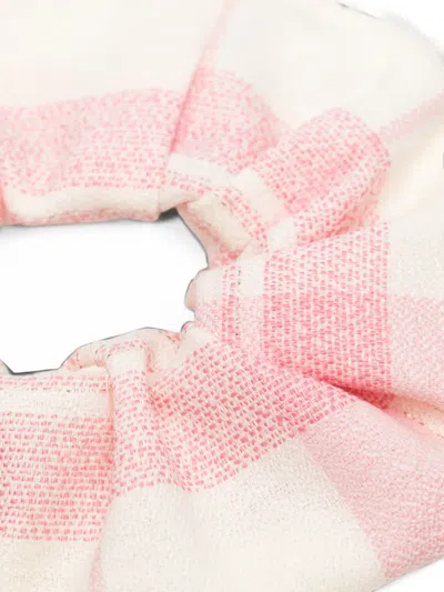 Vivienne Westwood Orb-embroidered Check-pattern Scrunchie In Pink