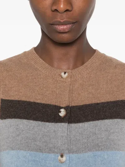 Yerse Striped Button-up Gilet In Multi