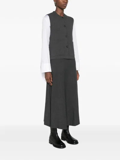 Yerse Button-front Gilet In Black