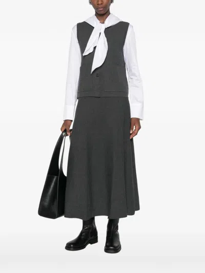Yerse Button-front Gilet In Black