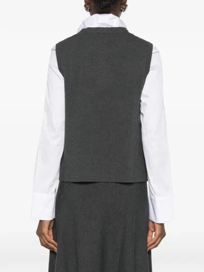 Yerse Button-front Gilet In Black
