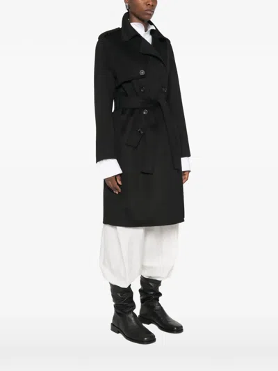 Liu •jo Double-breasted Belted Coat In Black