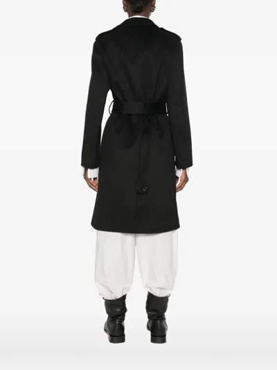 Liu •jo Double-breasted Belted Coat In Black