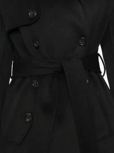 Liu •jo Double-breasted Belted Coat In Black