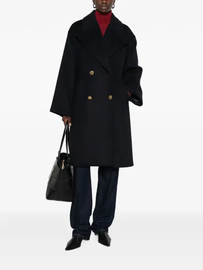 P.a.r.o.s.h Double-breasted Button-up Coat In Blue