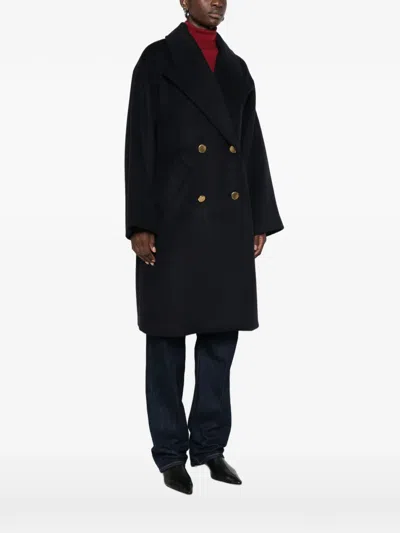 P.a.r.o.s.h Double-breasted Button-up Coat In Blue