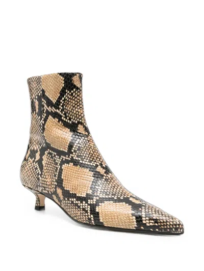 Aeyde Sofie Snakeskin-effect Leather Ankle Boots In Multi