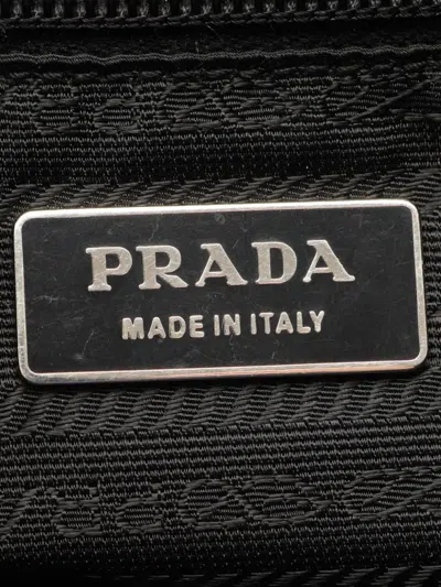 Pre-owned Prada 2000s Leather-trim Messenger Bag In Black