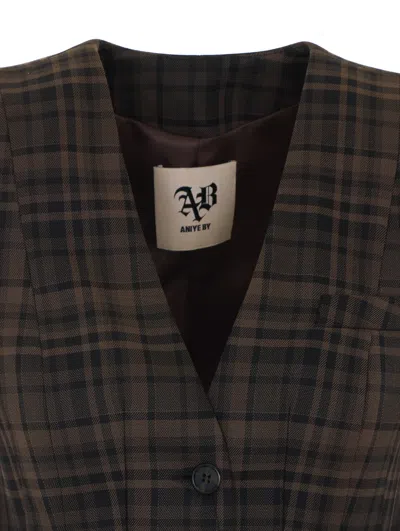 Aniye By Mini Noa Check-pattern Blazer In Brown