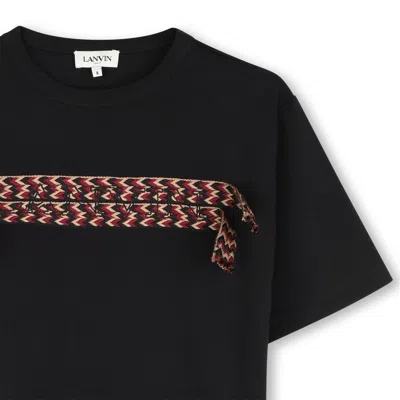 Lanvin Chevron-tape T-shirt In Black