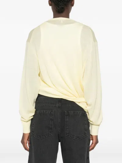 Loewe V-neck Draped Sweater In Neutral