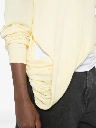 Loewe V-neck Draped Sweater In Neutral
