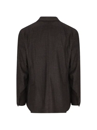 Tagliatore Double-breasted Micro-check Jacket In Multi