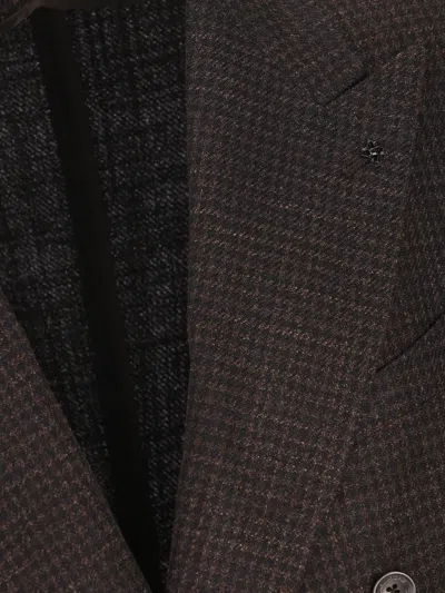 Tagliatore Double-breasted Micro-check Jacket In Multi