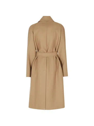 Fay Belted Single-breasted Coat In Brown