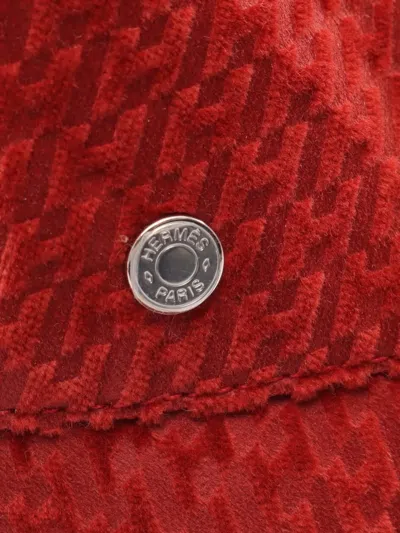Pre-owned Hermes 2010s Harper H Pattern Bucket Hat In Red