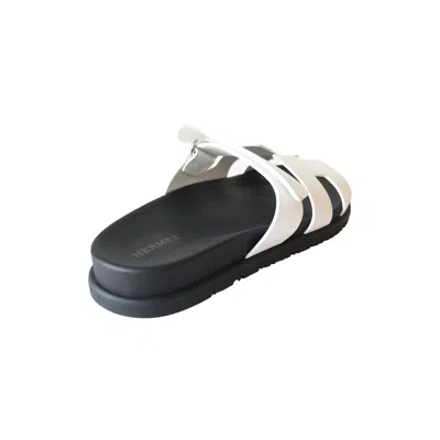 Hermes Chypre Sandal Blanc In 38