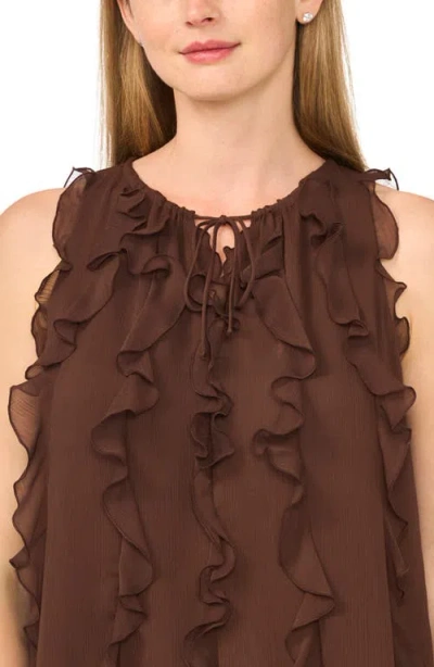 Halogen ® Ruffle Sleeveless Top In Brown