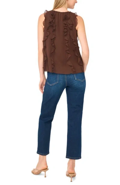 Halogen ® Ruffle Sleeveless Top In Brown