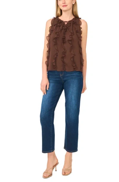 Halogen ® Ruffle Sleeveless Top In Brown