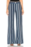 CHLOÉ CHLOE STRIPED CANVAS TROUSERS IN BLUE,17SPA76 17S145